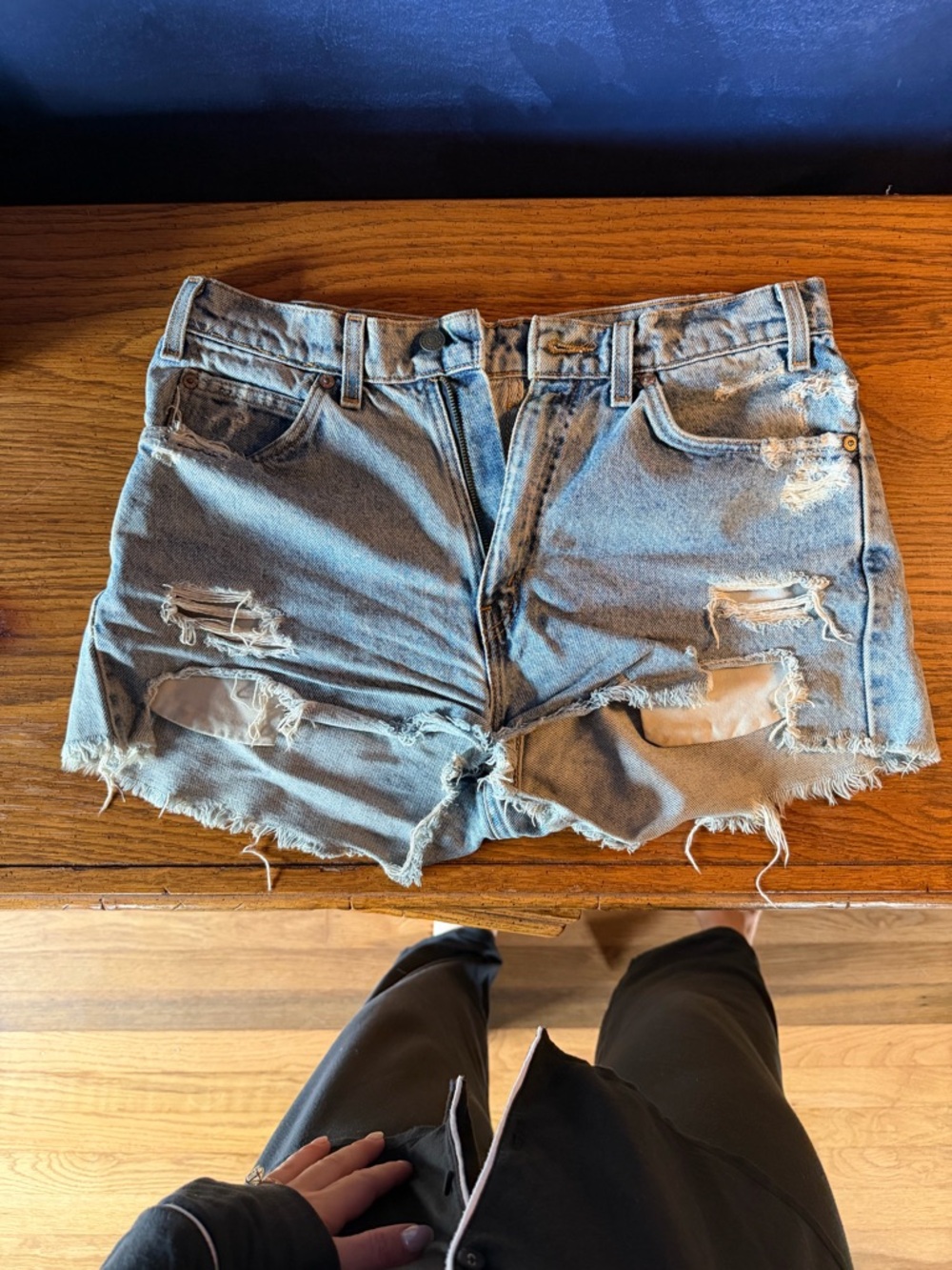 Levi's Light Blue Distressed Cutoff Jean Shorts Vintage